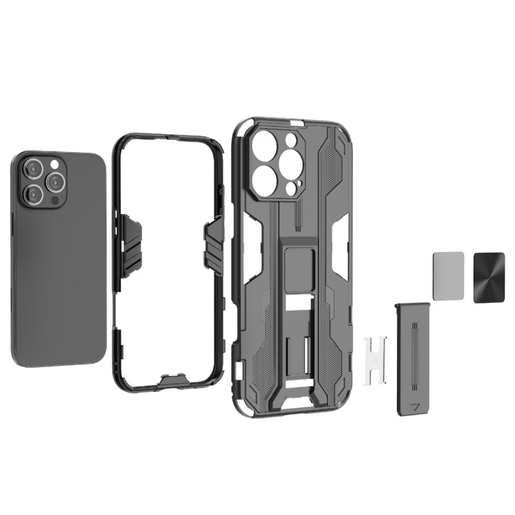 For iPhone 16 Pro Max Supersonic PC + TPU Holder Phone Case(Black) - iPhone 16 Pro Max Cases by PMC TechLife | Online Shopping South Africa | PMC TechLife | Buy Now Pay Later Mobicred