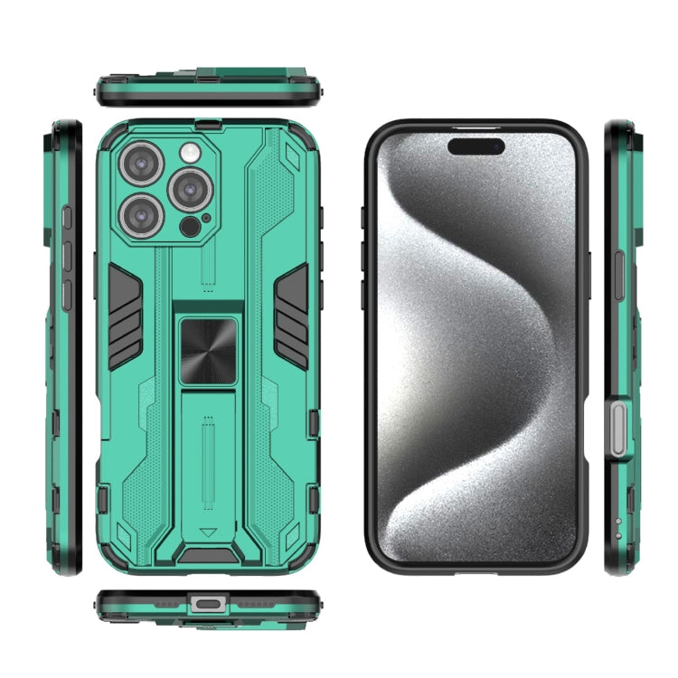 For iPhone 16 Pro Max Supersonic PC + TPU Holder Phone Case(Green) - iPhone 16 Pro Max Cases by PMC Jewellery | Online Shopping South Africa | PMC Jewellery | Buy Now Pay Later Mobicred