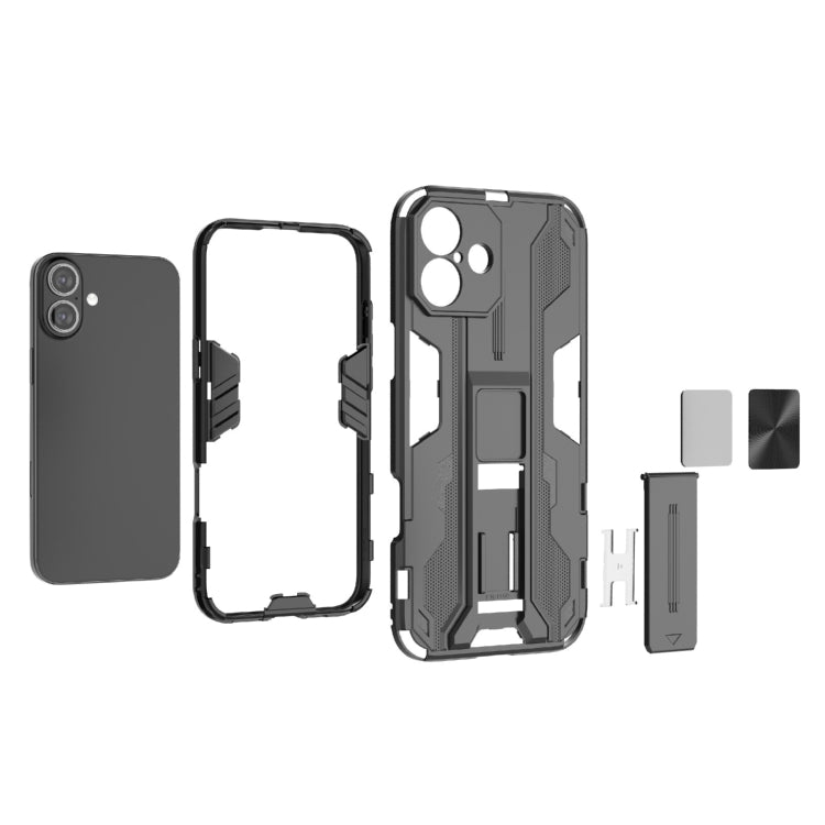 For iPhone 16 Plus Supersonic PC + TPU Holder Phone Case(White) - iPhone 16 Plus Cases by PMC TechLife | Online Shopping South Africa | PMC TechLife | Buy Now Pay Later Mobicred