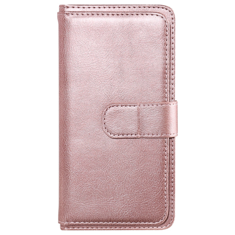 For Samsung Galaxy S25 / S24 5G Multi-Function Wallet 10 Card Slots Leather Phone Case(Rose Gold) - Galaxy S25 5G Cases by PMC Jewellery | Online Shopping South Africa | PMC Jewellery | Buy Now Pay Later Mobicred