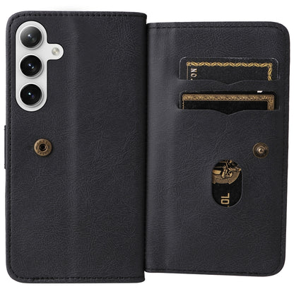 For Samsung Galaxy S25+ / S24+ 5G Multi-Function Wallet 10 Card Slots Leather Phone Case(Black) - Galaxy S25+ 5G Cases by PMC Jewellery | Online Shopping South Africa | PMC Jewellery | Buy Now Pay Later Mobicred