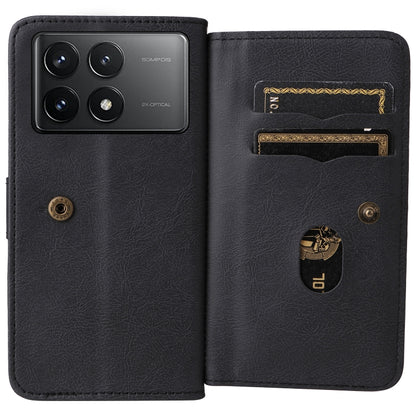 For Redmi K70 Multi-Function Wallet 10 Card Slots Leather Phone Case(Black) - K70 Cases by PMC Jewellery | Online Shopping South Africa | PMC Jewellery | Buy Now Pay Later Mobicred