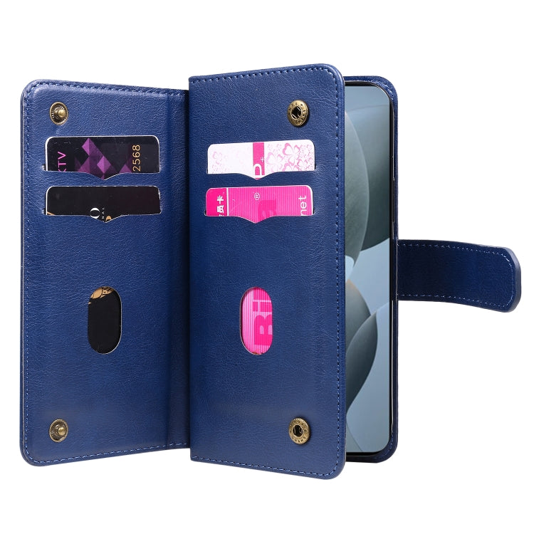 For Redmi K70 Multi-Function Wallet 10 Card Slots Leather Phone Case(Dark Blue) - K70 Cases by PMC Jewellery | Online Shopping South Africa | PMC Jewellery | Buy Now Pay Later Mobicred