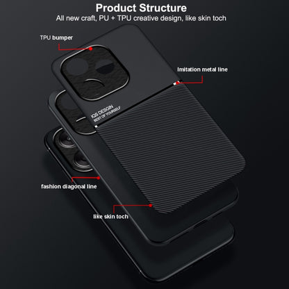 For Redmi K70 Ultra Classic Tilt Strip Grain Magnetic Shockproof PC + TPU Phone Case(Black) - Xiaomi Cases by PMC Jewellery | Online Shopping South Africa | PMC Jewellery | Buy Now Pay Later Mobicred