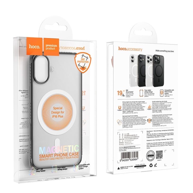 For iPhone 16 hoco Cool Shield MagSafe Shockproof Phone Case(White) - iPhone 16 Cases by hoco | Online Shopping South Africa | PMC Jewellery | Buy Now Pay Later Mobicred