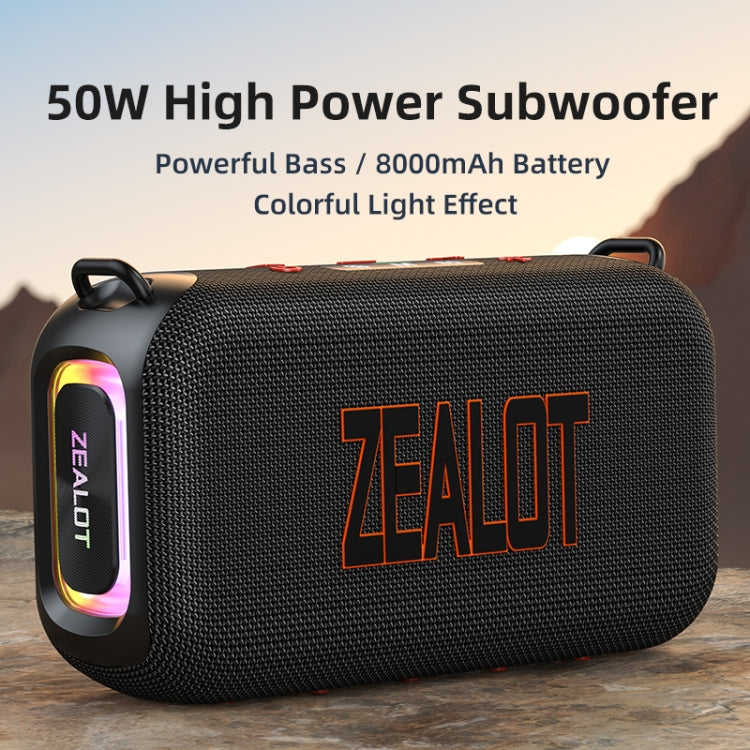 Zealot S85 50W Outdoor Waterproof Portable Bluetooth Speaker(Black) - Waterproof Speaker by ZEALOT | Online Shopping South Africa | PMC Jewellery | Buy Now Pay Later Mobicred