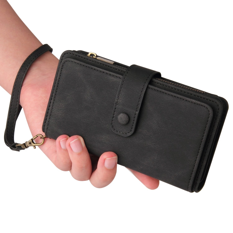 For Honor X6b Skin Feel Multi Card Slots Zipper Wallet Leather Phone Case(Black) - Honor Cases by PMC TechLife | Online Shopping South Africa | PMC TechLife | Buy Now Pay Later Mobicred