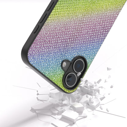 For iPhone 16 Diamond Black Frame Phone Case(Rainbow Diamond) - iPhone 16 Cases by PMC Jewellery | Online Shopping South Africa | PMC Jewellery | Buy Now Pay Later Mobicred