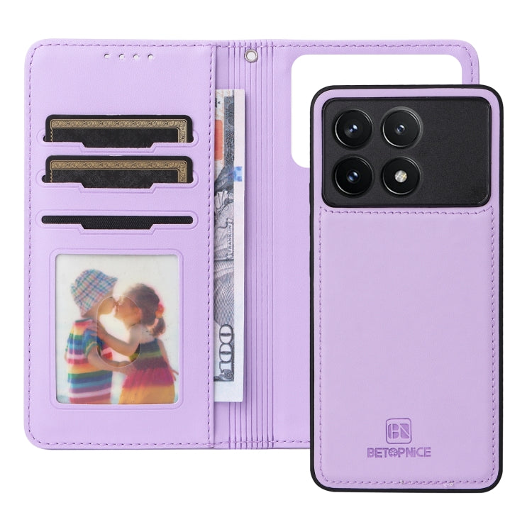 For Redmi K70 / K70 Pro BETOPNICE BN-005 2 in 1 Detachable Imitate Genuine Leather Phone Case(Light Purple) - K70 Pro Cases by BETOPNICE | Online Shopping South Africa | PMC Jewellery | Buy Now Pay Later Mobicred