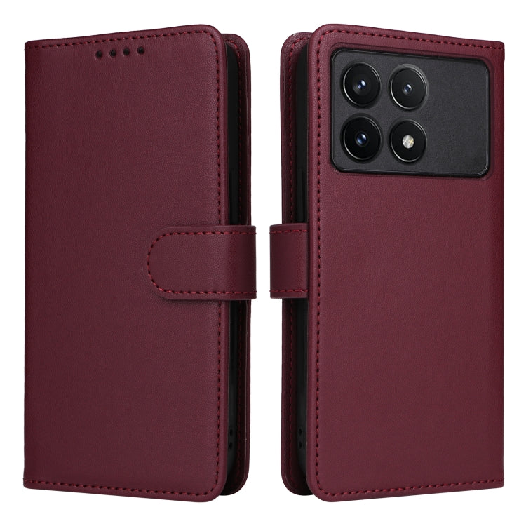 For Redmi K70 / K70 Pro BETOPNICE BN-005 2 in 1 Detachable Imitate Genuine Leather Phone Case(Wine Red) - K70 Pro Cases by BETOPNICE | Online Shopping South Africa | PMC Jewellery | Buy Now Pay Later Mobicred