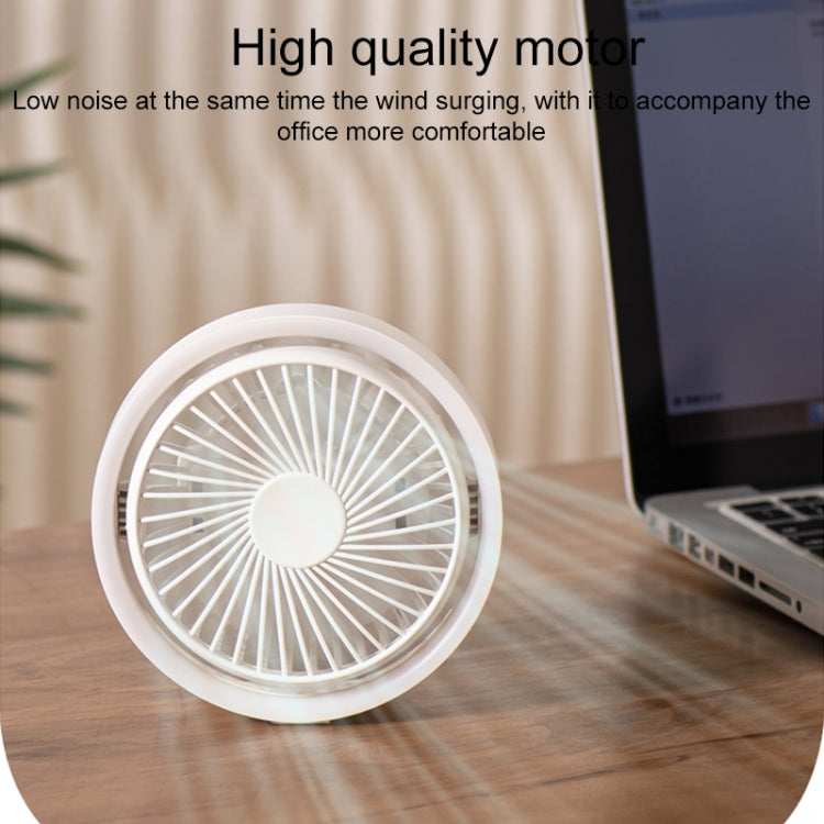 N601 180 Degree Rotating Type-C Desktop Fan with LED Ambience Light(White) - Electric Fans by PMC Jewellery | Online Shopping South Africa | PMC Jewellery | Buy Now Pay Later Mobicred