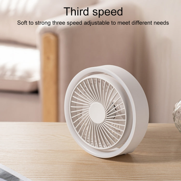 N601 180 Degree Rotating Type-C Desktop Fan with LED Ambience Light(White) - Electric Fans by PMC Jewellery | Online Shopping South Africa | PMC Jewellery | Buy Now Pay Later Mobicred