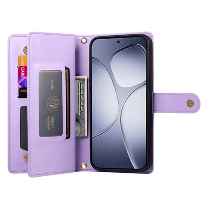 For Redmi K70 Ultra Nine Card-slot Zipper Wallet Bag Leather Phone Case(Purple) - Xiaomi Cases by PMC Jewellery | Online Shopping South Africa | PMC Jewellery | Buy Now Pay Later Mobicred