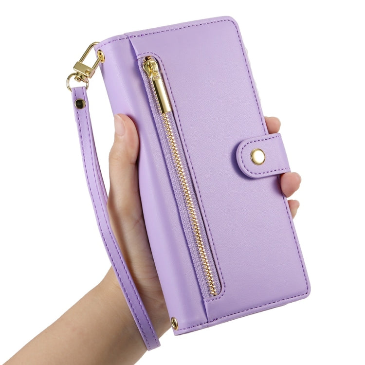 For Redmi K70 Ultra Nine Card-slot Zipper Wallet Bag Leather Phone Case(Purple) - Xiaomi Cases by PMC Jewellery | Online Shopping South Africa | PMC Jewellery | Buy Now Pay Later Mobicred