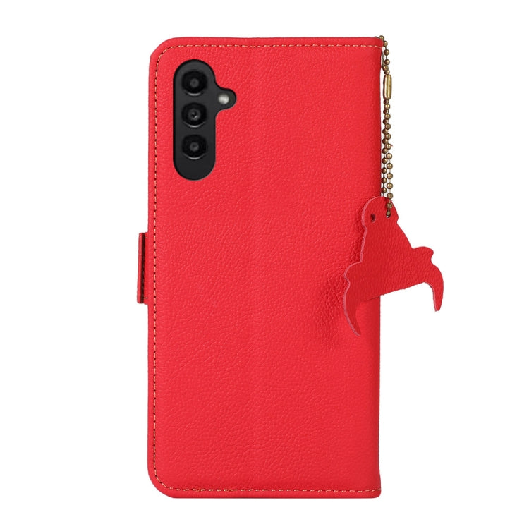 For Samsung Galaxy S24 FE 5G Side-Magnetic TJ Genuine Leather RFID Phone Case(Red) - Galaxy S24 FE 5G Cases by PMC Jewellery | Online Shopping South Africa | PMC Jewellery | Buy Now Pay Later Mobicred