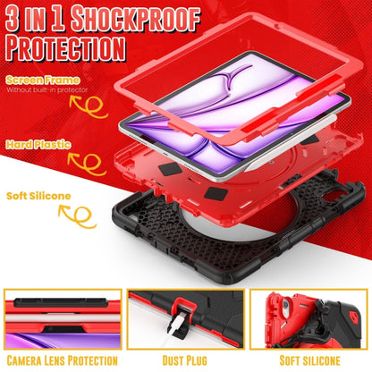 For iPad Air 11 2025 / 2024 Spider Rotation Handle Silicone Hybrid PC Tablet Case(Black Red) - iPad Air 11 2025 / 2024 Cases by PMC Jewellery | Online Shopping South Africa | PMC Jewellery | Buy Now Pay Later Mobicred