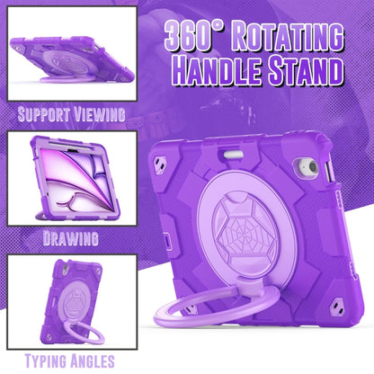 For iPad Air 11 2025 / 2024 Spider Rotation Handle Silicone Hybrid PC Tablet Case(Purple) - iPad Air 11 2025 / 2024 Cases by PMC Jewellery | Online Shopping South Africa | PMC Jewellery | Buy Now Pay Later Mobicred