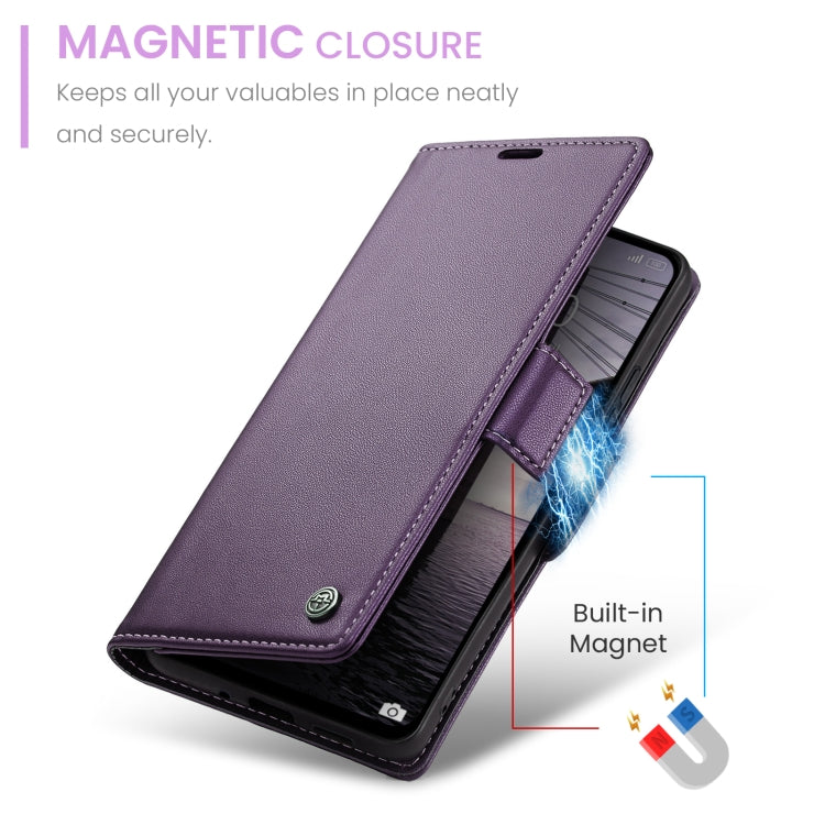 For Redmi 13 CaseMe 023 Butterfly Buckle Litchi Texture RFID Anti-theft Leather Phone Case(Pearly Purple) - Redmi 13 Cases by CaseMe | Online Shopping South Africa | PMC Jewellery | Buy Now Pay Later Mobicred