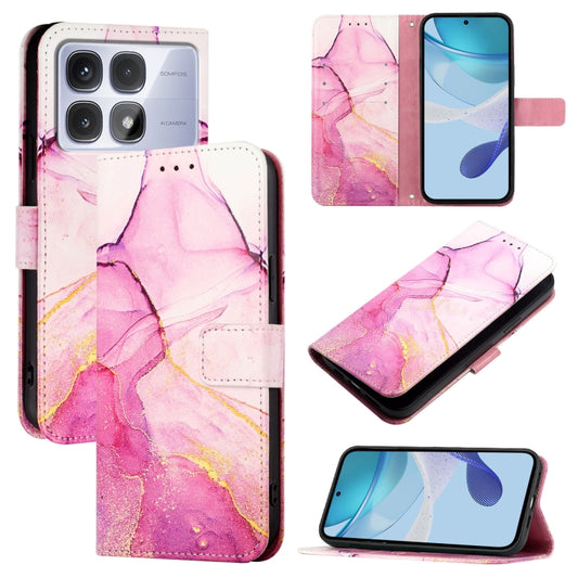 For Redmi K70 Ultra 5G Global PT003 Marble Pattern Flip Leather Phone Case(Pink Purple Gold) - Xiaomi Cases by PMC Jewellery | Online Shopping South Africa | PMC Jewellery | Buy Now Pay Later Mobicred