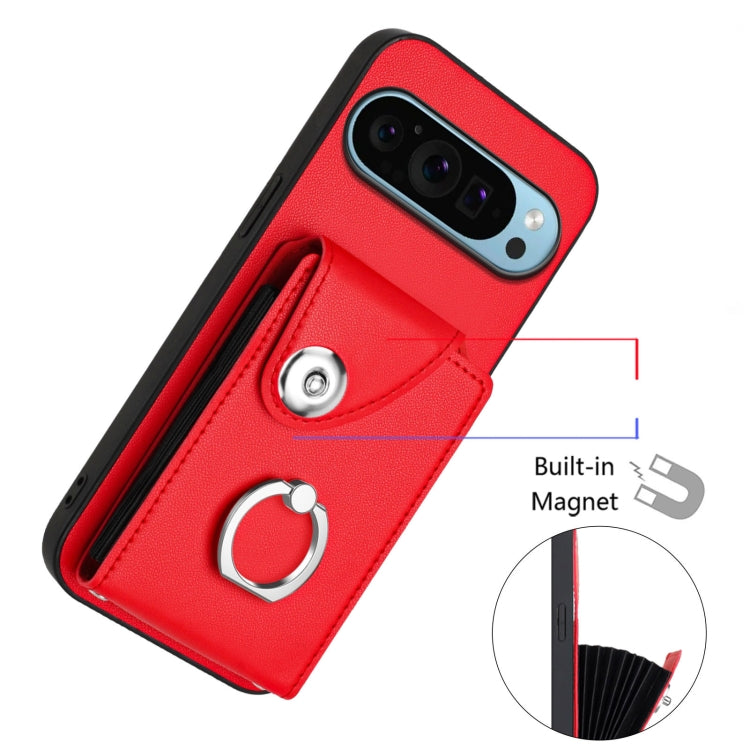 For Google Pixel 9 Pro XL Organ Card Bag Ring Holder Phone Case with Long Lanyard(Red) - Google Cases by PMC Jewellery | Online Shopping South Africa | PMC Jewellery | Buy Now Pay Later Mobicred