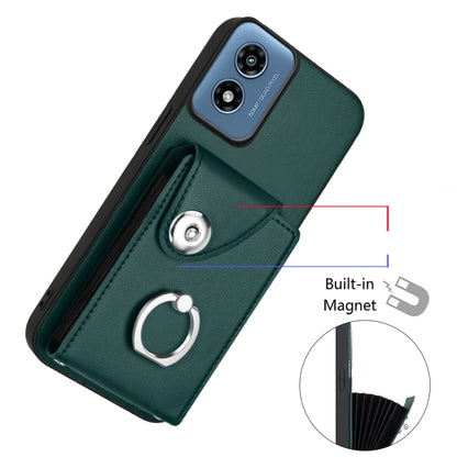 For Motorola Moto G Play 2024 5G Organ Card Bag Ring Holder Phone Case with Long Lanyard(Green) - Motorola Cases by PMC Jewellery | Online Shopping South Africa | PMC Jewellery | Buy Now Pay Later Mobicred