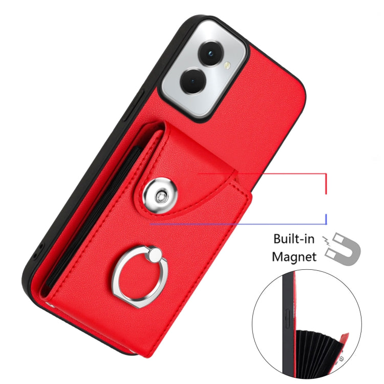 For Motorola Moto G Power 2024 5G Organ Card Bag Ring Holder Phone Case with Long Lanyard(Red) - Motorola Cases by PMC Jewellery | Online Shopping South Africa | PMC Jewellery | Buy Now Pay Later Mobicred