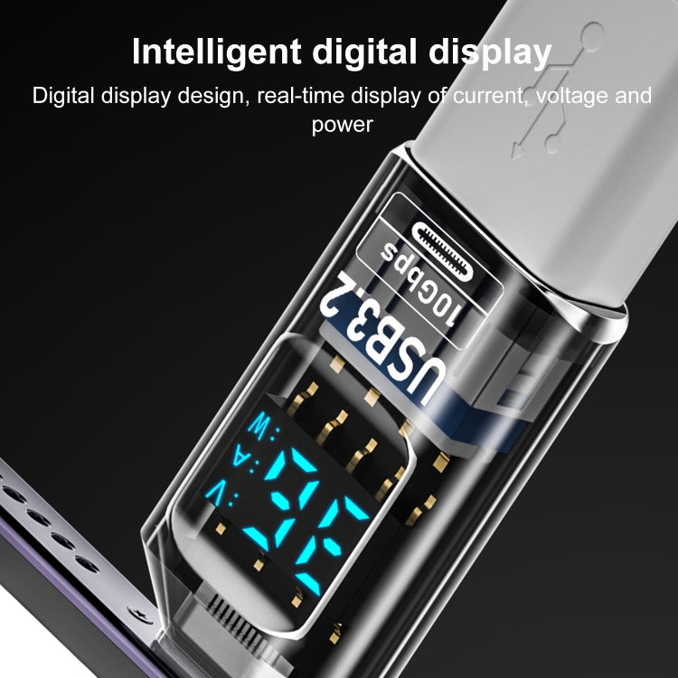 60W 10Gbps Intelligent Digital Display Fast Charge Adapter Type-C to USB-A - Converter & Adapter by PMC Jewellery | Online Shopping South Africa | PMC Jewellery | Buy Now Pay Later Mobicred