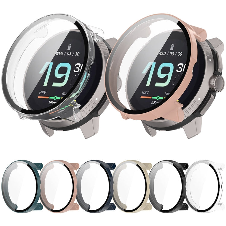 For Suunto Race S PC + Tempered Glass Film Integrated Watch Protective Case(Ivory White) - Watch Case by PMC Jewellery | Online Shopping South Africa | PMC Jewellery | Buy Now Pay Later Mobicred