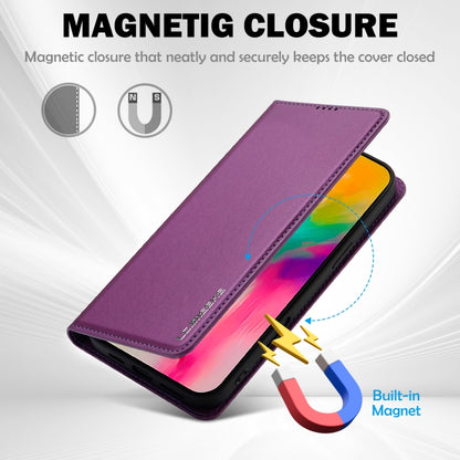 For iPhone 16 Plus LC.IMEEKE L1 Series Frosted Fine Texture PU Phone Case(Purple) - iPhone 16 Plus Cases by LC.IMEEKE | Online Shopping South Africa | PMC Jewellery | Buy Now Pay Later Mobicred