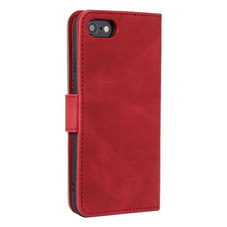 For iPhone 16e Nail Skin Feel Stitching Calf Texture Leather Phone Case(Red) - iPhone 16e Cases by PMC TechLife | Online Shopping South Africa | PMC TechLife | Buy Now Pay Later Mobicred