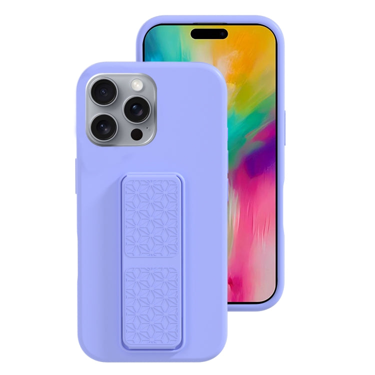 For iPhone 16 Pro Max Liquid Silicone Holder Phone Case(Light Purple) - iPhone 16 Pro Max Cases by PMC Jewellery | Online Shopping South Africa | PMC Jewellery | Buy Now Pay Later Mobicred