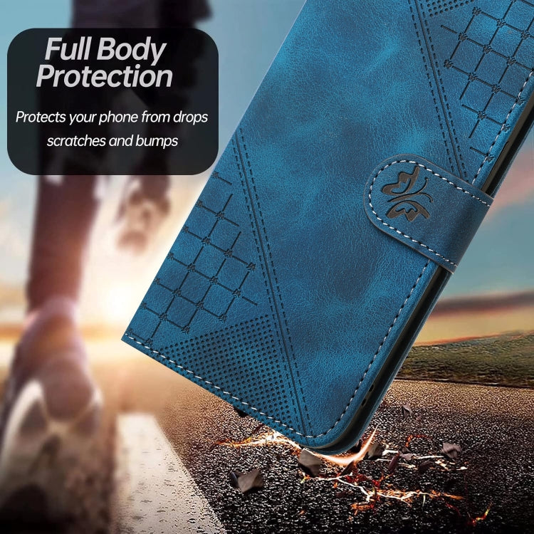 For Google Pixel 9 Pro XL YX0080 Grid Butterfly Embossed Pattern Flip Leather Phone Case with Lanyard(Dark Blue) - Google Cases by PMC Jewellery | Online Shopping South Africa | PMC Jewellery | Buy Now Pay Later Mobicred