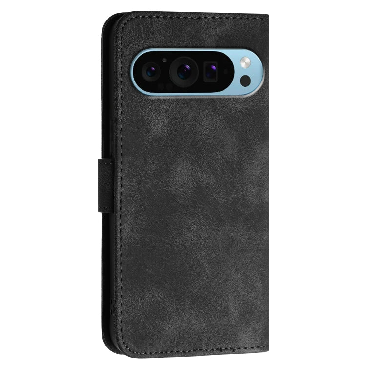 For Google Pixel 9 / 9 Pro YX0080 Grid Butterfly Embossed Pattern Flip Leather Phone Case with Lanyard(Black) - Google Cases by PMC Jewellery | Online Shopping South Africa | PMC Jewellery | Buy Now Pay Later Mobicred