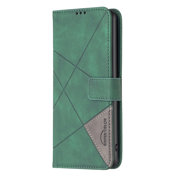 For Redmi K70 Ultra Magnetic Buckle Rhombus Texture Leather Phone Case(Green) - Xiaomi Cases by PMC Jewellery | Online Shopping South Africa | PMC Jewellery | Buy Now Pay Later Mobicred