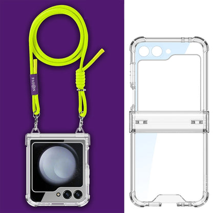 For Samsung Galaxy Z Flip5 GKK Airbag Hinge Full Coverage Phone Case with Crossbody Rope(Yellow) - Galaxy Z Flip5 Cases by GKK | Online Shopping South Africa | PMC Jewellery | Buy Now Pay Later Mobicred