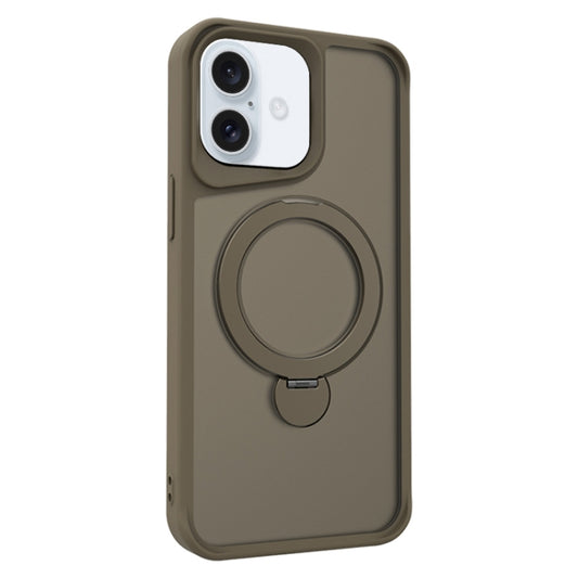 For iPhone 16 Invisible Fulcrum Holder MagSafe Phone Case(Coffee) - iPhone 16 Cases by PMC Jewellery | Online Shopping South Africa | PMC Jewellery | Buy Now Pay Later Mobicred