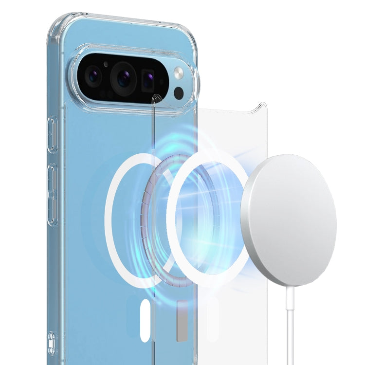 For Google Pixel 9 Pro Big Pore Acrylic PC Hybrid TPU MagSafe Phone Case(Transparent) - Google Cases by PMC Jewellery | Online Shopping South Africa | PMC Jewellery | Buy Now Pay Later Mobicred