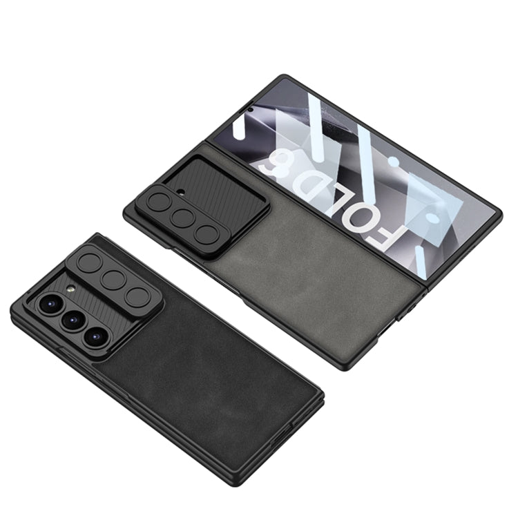 For Samsung Galaxy Z Fold6 GKK Integrated Ultra-thin Sliding Window Frosted Leather Phone Case(Grey) - Galaxy Z Fold6 5G Cases by GKK | Online Shopping South Africa | PMC Jewellery | Buy Now Pay Later Mobicred