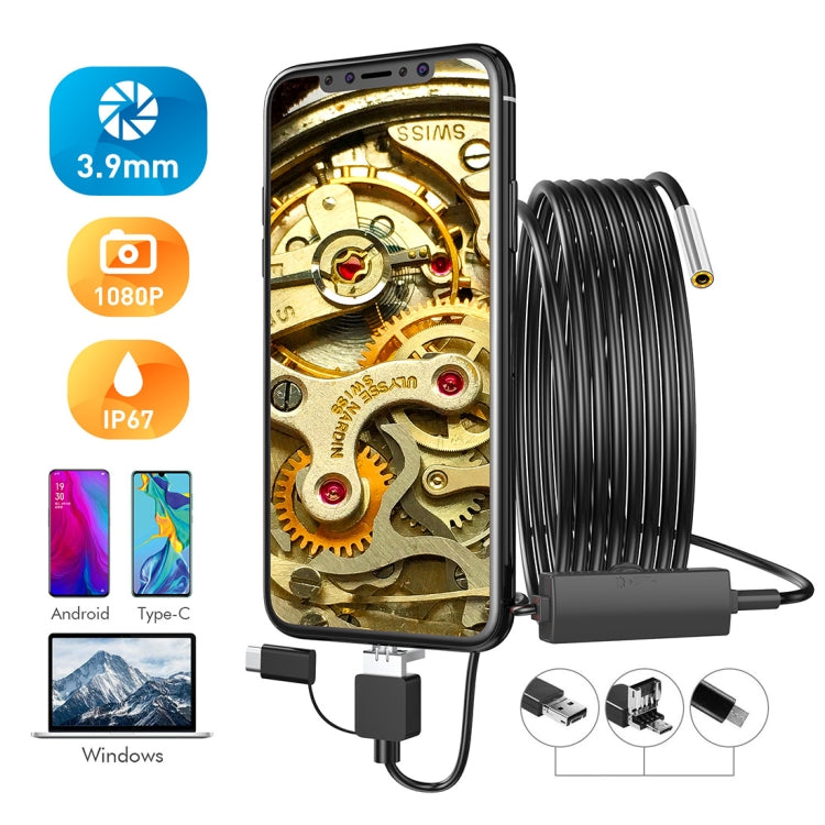 inskam107 3.9mm 3 In 1 HD Waterproof Industry Digital Endoscope Inspection Camera, Length:5m Hard Cable -  by PMC Jewellery | Online Shopping South Africa | PMC Jewellery | Buy Now Pay Later Mobicred