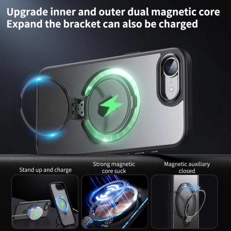 For iPhone 16e Double Ring MagSafe Magnetic Holder Phone Case(Transparent) - free shipping - PMC TechLife - Order now!