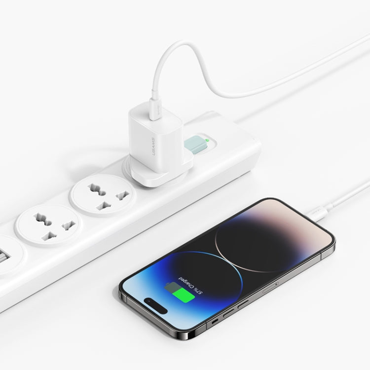 USAMS CC227 20W Fast Charging Charger Set, USB-C / Type-C to 8 Pin(UK Plug) - Multifunction Charger by USAMS | Online Shopping South Africa | PMC Jewellery | Buy Now Pay Later Mobicred