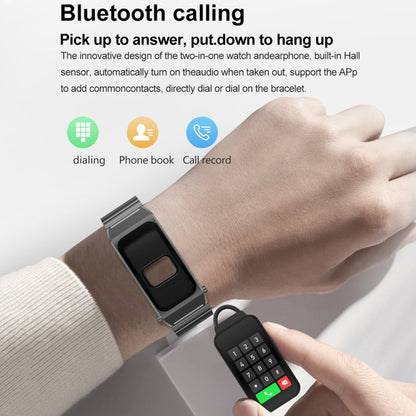 A8 1.98 inch 2 in 1 Bluetooth Earphone Silicone Strap Smart Watch, Support ECG / NFC(Black) - Smart Watches by PMC Jewellery | Online Shopping South Africa | PMC Jewellery | Buy Now Pay Later Mobicred