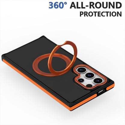 For Samsung Galaxy S24 Ultra 5G Dual-Color Skin Feel Rotating Holder Phone Case(Orange) - Galaxy S24 Ultra 5G Cases by PMC Jewellery | Online Shopping South Africa | PMC Jewellery | Buy Now Pay Later Mobicred