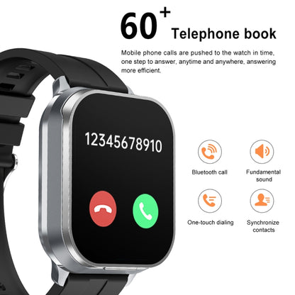 D8 Pro 2.01 inch 2 in 1 Bluetooth Earphone Silicone Strap Smart Watch, Support NFC with Cover(Black) - Smart Watches by PMC Jewellery | Online Shopping South Africa | PMC Jewellery | Buy Now Pay Later Mobicred