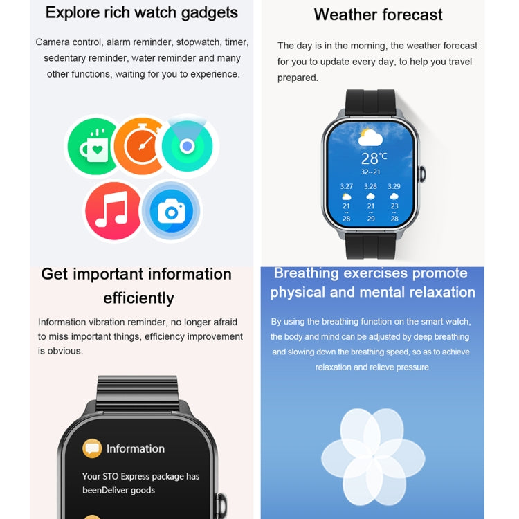D8 Pro 2.01 inch 2 in 1 Bluetooth Earphone Silicone Strap Smart Watch, Support NFC with Cover(Space Grey) - Smart Watches by PMC TechLife | Online Shopping South Africa | PMC TechLife | Buy Now Pay Later Mobicred