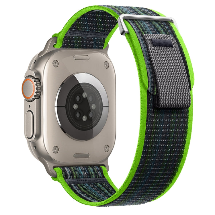 For Apple Watch Ultra 49mm Dual-Section Loop Nylon Watch Band(Bright Green Blue) - Watch Bands by PMC Jewellery | Online Shopping South Africa | PMC Jewellery | Buy Now Pay Later Mobicred