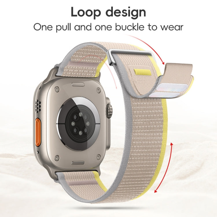 For Apple Watch Ultra 2 49mm Dual-Section Loop Nylon Watch Band(Milk White) - Watch Bands by PMC Jewellery | Online Shopping South Africa | PMC Jewellery | Buy Now Pay Later Mobicred