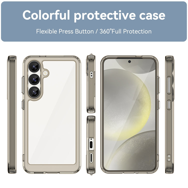 For Samsung Galaxy S25 5G Colorful Series Acrylic Hybrid TPU Phone Case(Transparent Grey) - Galaxy S25 5G Cases by PMC Jewellery | Online Shopping South Africa | PMC Jewellery | Buy Now Pay Later Mobicred