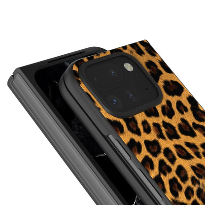 For Google Pixel 9 Pro Fold Black Frame Leopard Full Coverage Phone Case(Leopard Print) - Google Cases by PMC Jewellery | Online Shopping South Africa | PMC Jewellery | Buy Now Pay Later Mobicred