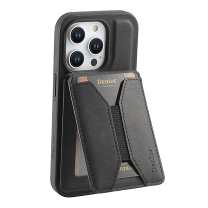 For iPhone 16 Denior D17 Skin Feel MagSafe Detachable Card Slot Phone Case(Black) - iPhone 16 Cases by Denior | Online Shopping South Africa | PMC Jewellery | Buy Now Pay Later Mobicred